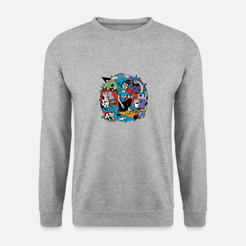 Scène du chaos des chats - Sweat-shirt Unisexe - gris chiné