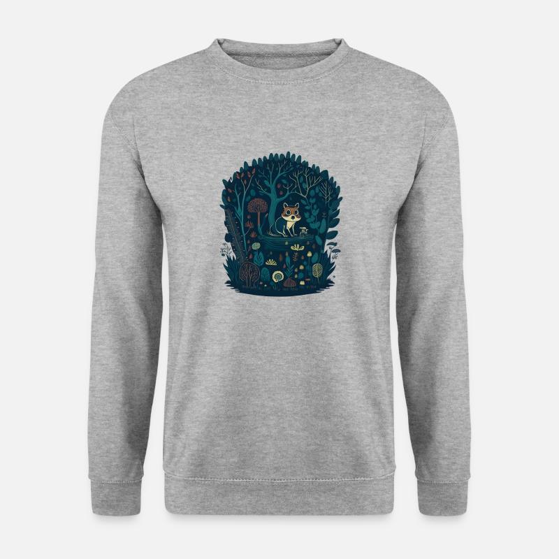 Wald-Streifenhörnchen - Unisex Pullover - Weißgrau meliert