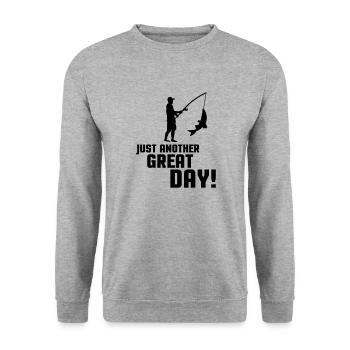 Pêcher un autre grand jour 001 - Sweat-shirt Unisexe - gris chiné - Devant - Alina (178cm) & Michal (187cm)