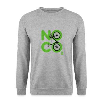 No CO2 - Unisex Sweatshirt - salt & pepper - Front - Alina (178cm) & Michal (187cm)