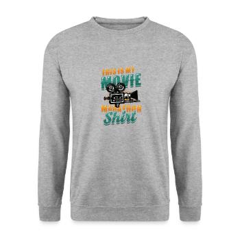 This is my movie marathon shirt - Unisex Sweatshirt - salt & pepper - Front - Alina (178cm) & Michal (187cm)