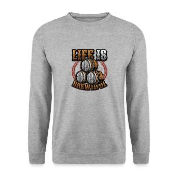 Life Is Brewtiful Craft Beer, Brewing, Brewmaster - Unisex Sweatshirt - salt & pepper - Front - Alina (178cm) & Michal (187cm)
