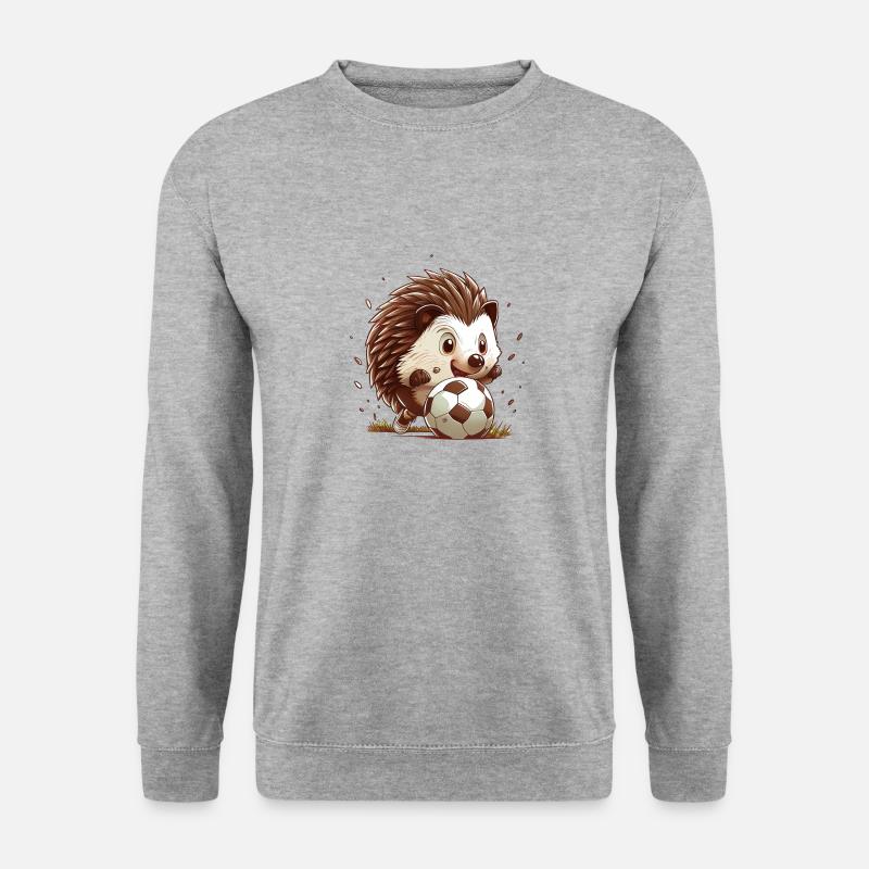 Igel Fußball - Unisex Pullover - Weißgrau meliert