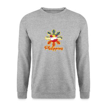 Philippines Filipino Flag Pride I Gift - Unisex Sweatshirt - salt & pepper - Front - Alina (178cm) & Michal (187cm)