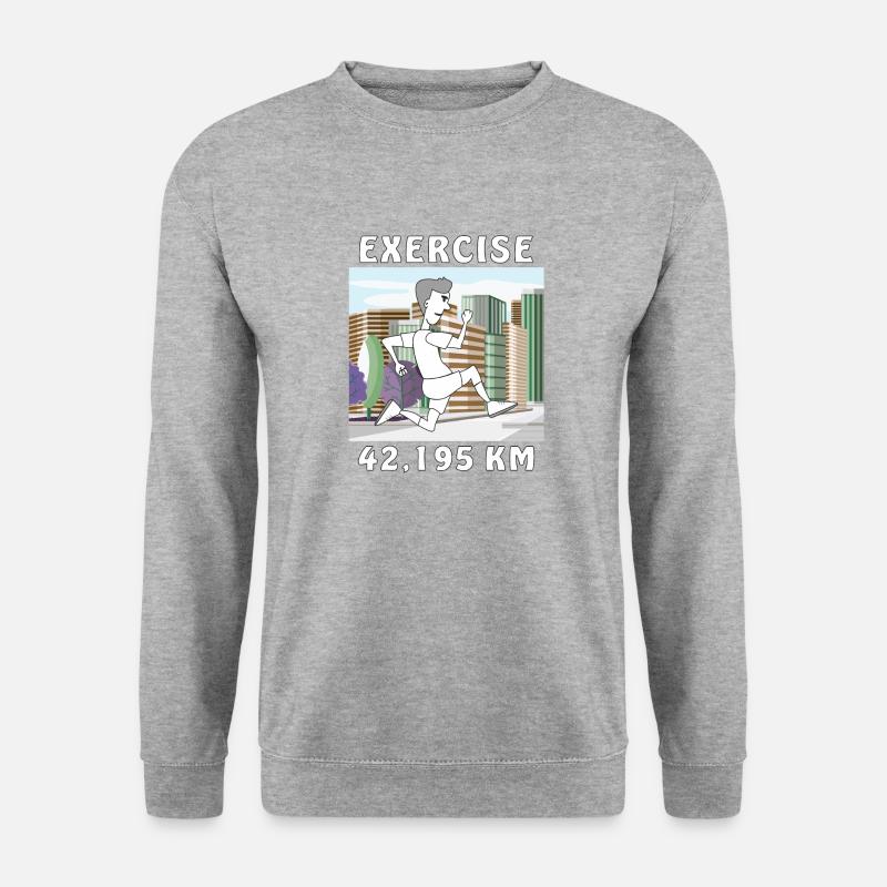 EXERCISE LÄUFER - Unisex Pullover - Weißgrau meliert