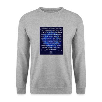 Astrologie Spruch Englisch - Unisex Pullover - Weißgrau meliert - Vorne - Alina (178cm) & Michal (187cm)