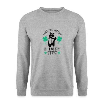 Ballet de la Saint-Patrick Danseur Shamrock Clover - Sweat-shirt Unisexe - gris chiné - Devant - Alina (178cm) & Michal (187cm)