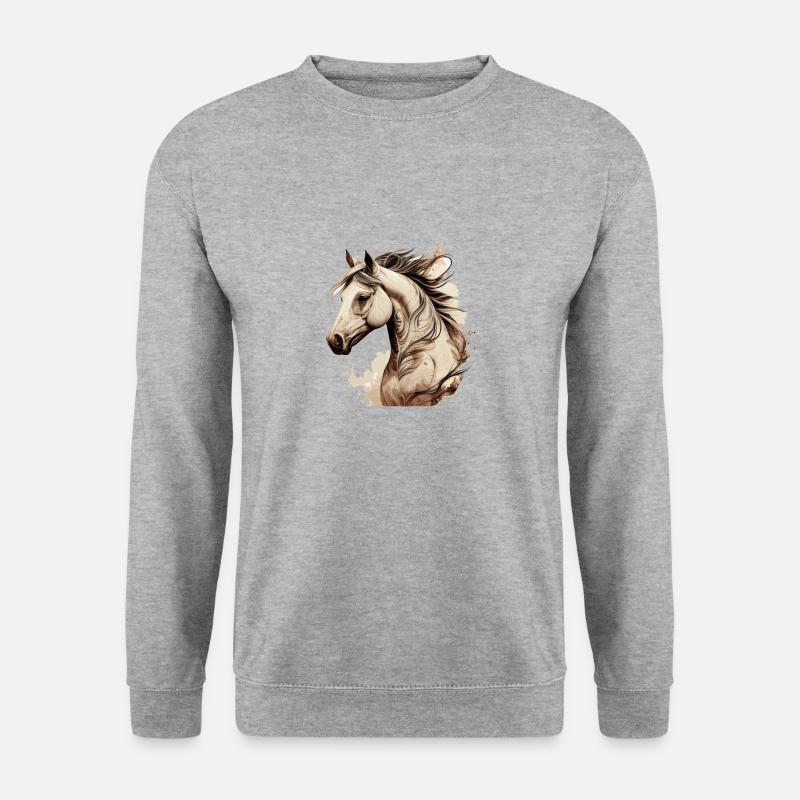 Wildpferd - Unisex Pullover - Weißgrau meliert