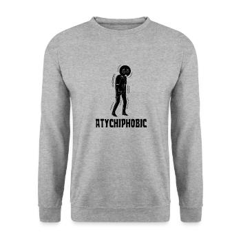 Atychiphobie Graphique Atychiphobie Conscience - Sweat-shirt Unisexe - gris chiné - Devant - Alina (178cm) & Michal (187cm)