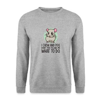 Chinchilla Niedliches Tier Haustier Chinchilla - Unisex Pullover - Weißgrau meliert - Vorne - Alina (178cm) & Michal (187cm)