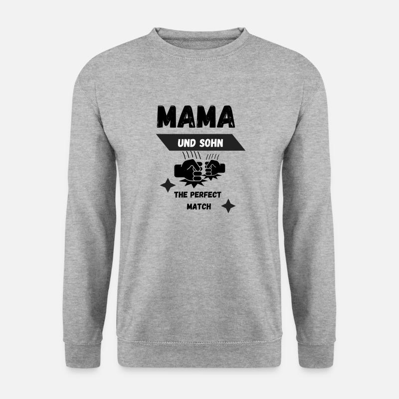 Mama und Sohn -Family - Unisex Pullover - Weißgrau meliert