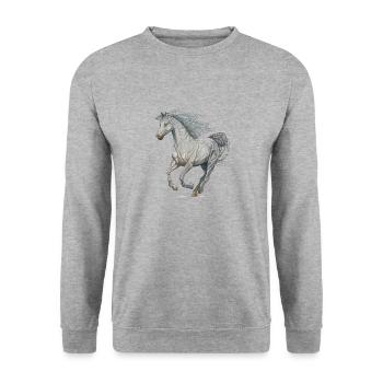 Wild horse - Unisex Sweatshirt - salt & pepper - Front - Alina (178cm) & Michal (187cm)
