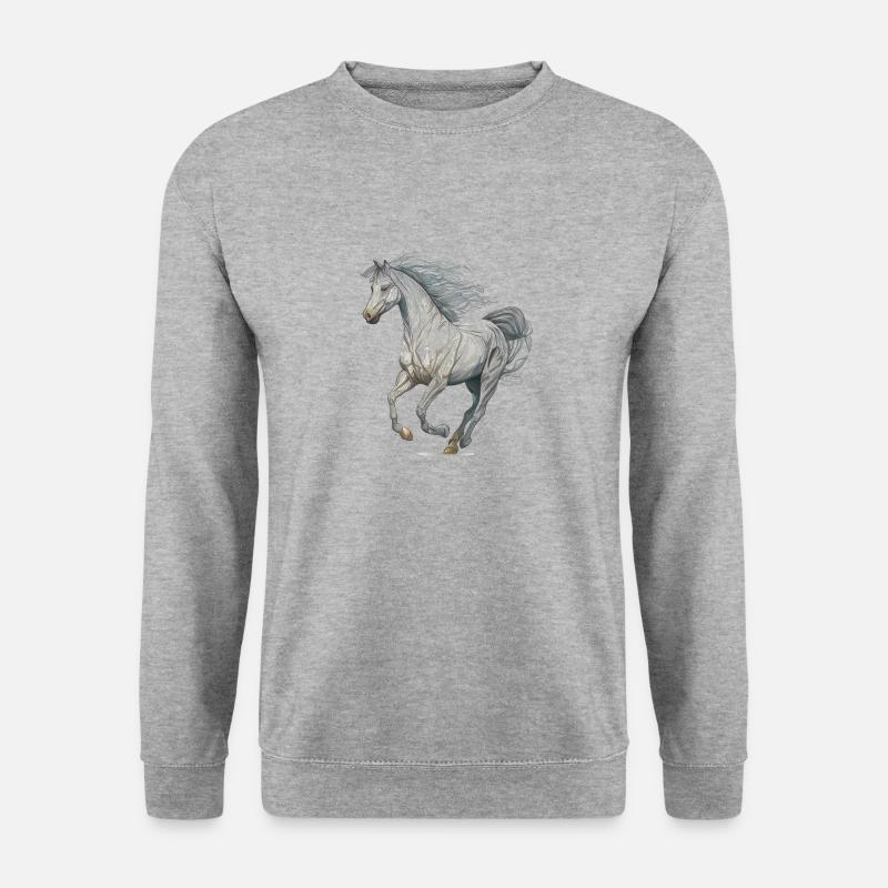 Wildpferd - Unisex Pullover - Weißgrau meliert