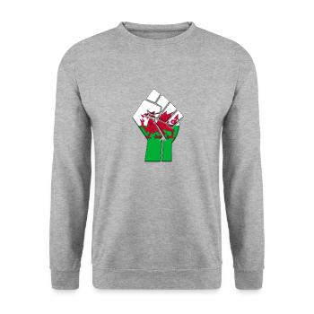 Wales United Kingdom Flag Welsh UK Country Pride - Unisex Sweatshirt - salt & pepper - Front - Alina (178cm) & Michal (187cm)