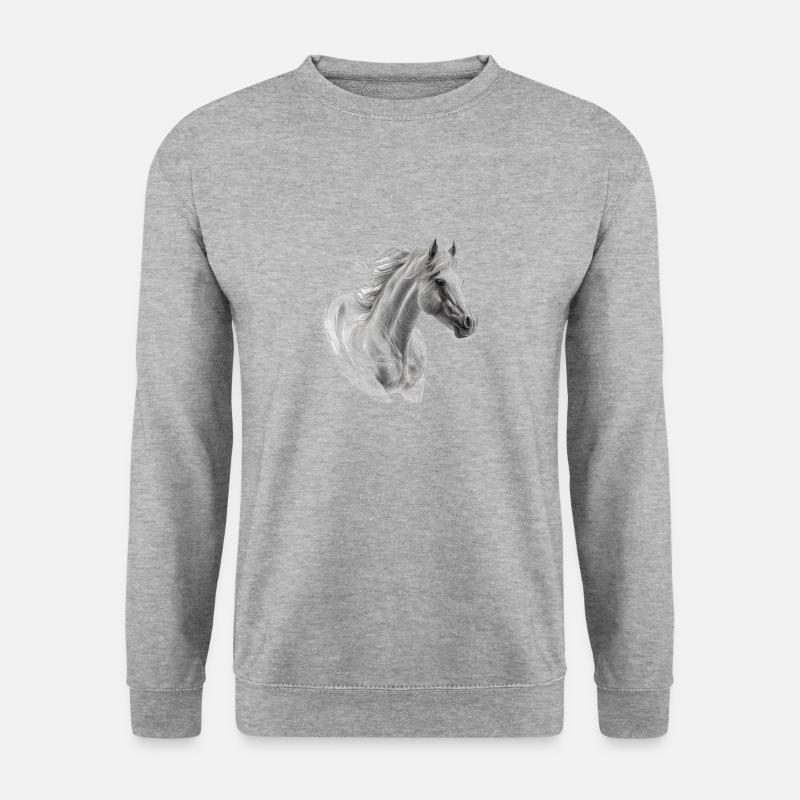 Wildpferd - Unisex Pullover - Weißgrau meliert