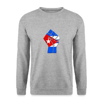 Cuba Flag Cuban Country Pride Native Family - Unisex Sweatshirt - salt & pepper - Front - Alina (178cm) & Michal (187cm)