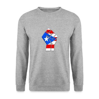 Puerto Rico Flag RIcan Boricua Country Pride - Unisex Sweatshirt - salt & pepper - Front - Alina (178cm) & Michal (187cm)