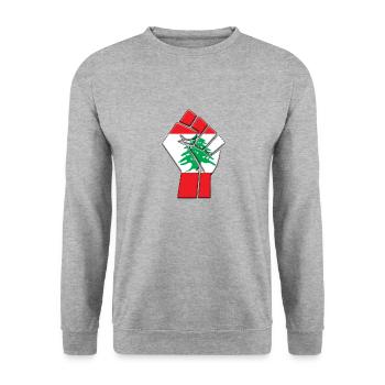 Liban Drapeau Lebonese Country Pride Native - Sweat-shirt Unisexe - gris chiné - Devant - Alina (178cm) & Michal (187cm)