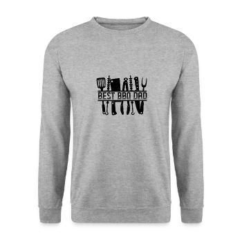 BBQ Daddy Joke BBQ Grill Daddy - Unisex Sweatshirt - salt & pepper - Front - Alina (178cm) & Michal (187cm)