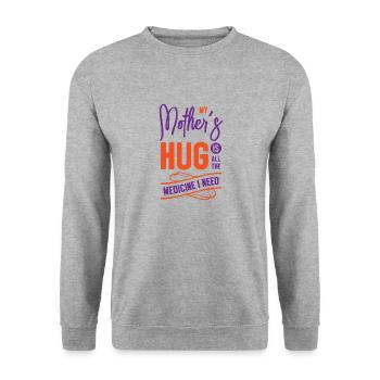 Beste Medizin Mutter Umarmung Oma Eltern Familie - Unisex Pullover - Weißgrau meliert - Vorne - Alina (178cm) & Michal (187cm)