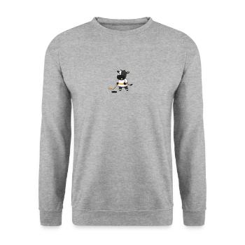 Drôle de conception de hockey sur glace de vache - Sweat-shirt Unisexe - gris chiné - Devant - Alina (178cm) & Michal (187cm)