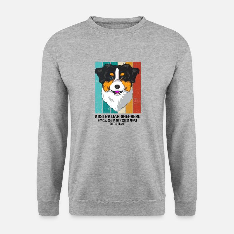 Australischer Schäferhund - Unisex Pullover - Weißgrau meliert