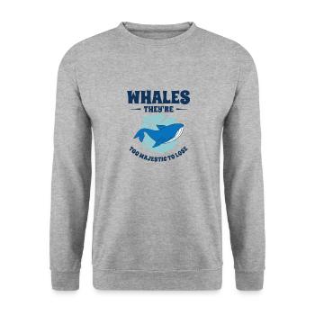 Journée mondiale de la conservation : Animaux marins de rorquals bleus - Sweat-shirt Unisexe - gris chiné - Devant - Alina (178cm) & Michal (187cm)