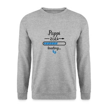 Pappi 2024 Loading Pregnancy Dad Father Birth - Unisex Sweatshirt - salt & pepper - Front - Alina (178cm) & Michal (187cm)