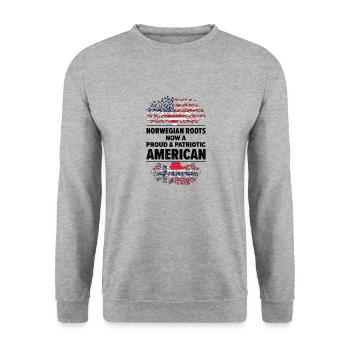 Born Norwegian Norway American USA Citizenship - Unisex Sweatshirt - salt & pepper - Front - Alina (178cm) & Michal (187cm)