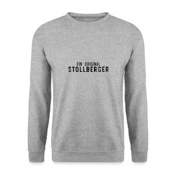 Ein Original Stollberger - Unisex Pullover - Weißgrau meliert - Vorne - Alina (178cm) & Michal (187cm)