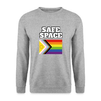 LGBTQ safe space inclusive pride flag - Unisex Sweatshirt - salt & pepper - Front - Alina (178cm) & Michal (187cm)