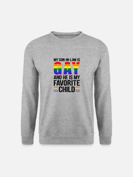 Mein Schwiegersohn ist schwul und ich liebe ihn - Unisex Pullover - Weißgrau meliert