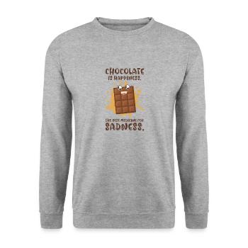 Beste Medizin Schokolade Dessert - Unisex Pullover - Weißgrau meliert - Vorne - Alina (178cm) & Michal (187cm)