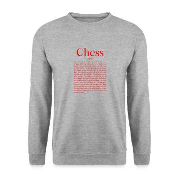 Schach Definition - Unisex Pullover - Weißgrau meliert - Vorne - Alina (178cm) & Michal (187cm)