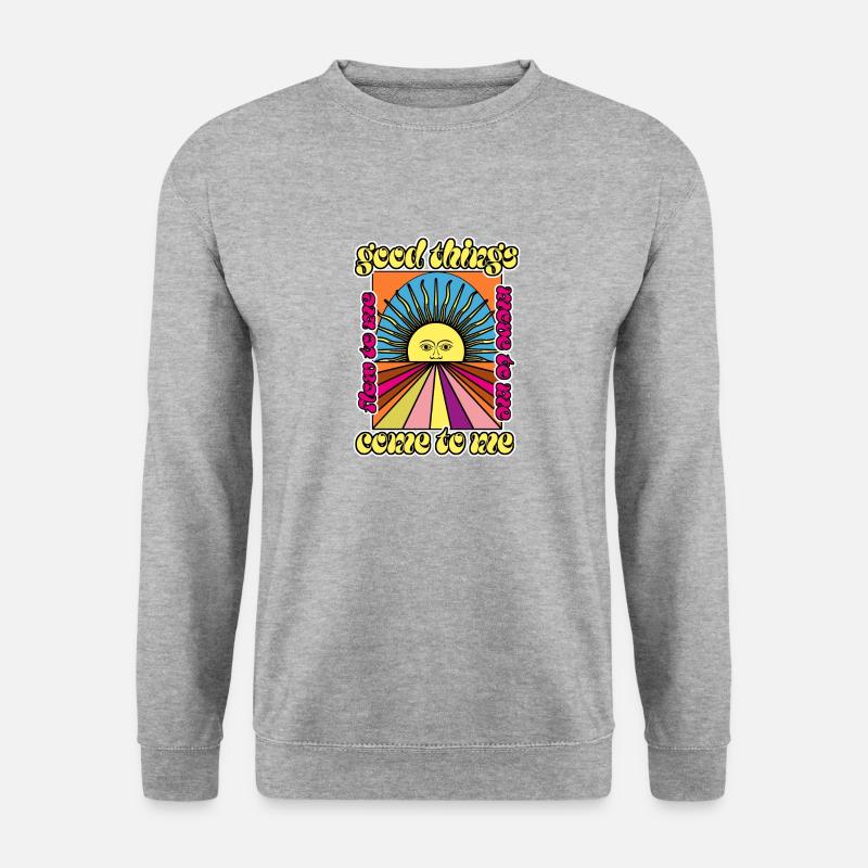 good things come to me - Unisex Pullover - Weißgrau meliert
