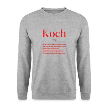 Koch Definition - Unisex Pullover - Weißgrau meliert - Vorne - Alina (178cm) & Michal (187cm)