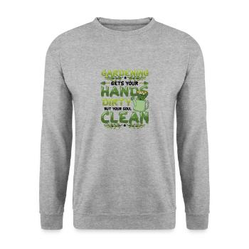 Gardening gets your hands dirty - Unisex Sweatshirt - salt & pepper - Front - Alina (178cm) & Michal (187cm)