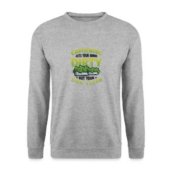 Gardening gets your hands dirty - Unisex Sweatshirt - salt & pepper - Front - Alina (178cm) & Michal (187cm)