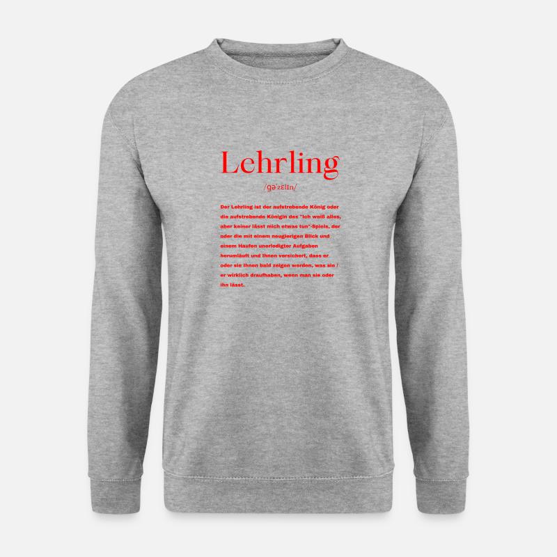 Lehrling Definition - Unisex Pullover - Weißgrau meliert