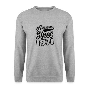 Génial depuis 1971 - Sweat-shirt Unisexe - gris chiné - Devant - Alina (178cm) & Michal (187cm)