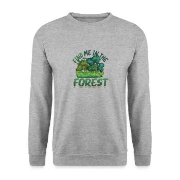 Find Me In The Forest - Waldliebhaber - Unisex Pullover - Weißgrau meliert - Vorne - Alina (178cm) & Michal (187cm)