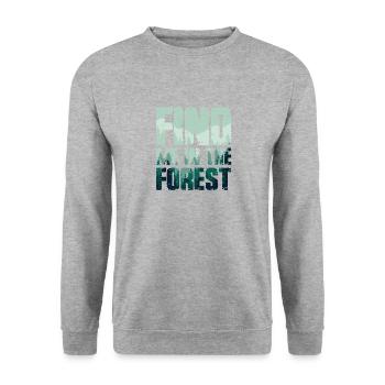 Find Me In The Forest - Waldliebhaber - Unisex Pullover - Weißgrau meliert - Vorne - Alina (178cm) & Michal (187cm)