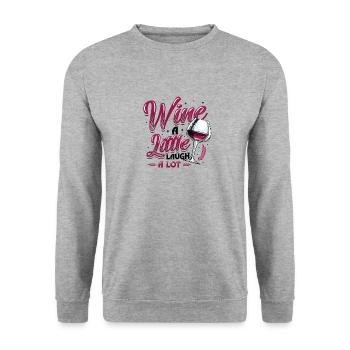 Vin Un peu rire beaucoup, amateur de vin - Sweat-shirt Unisexe - gris chiné - Devant - Alina (178cm) & Michal (187cm)