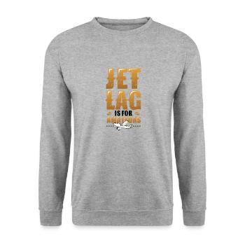 Le décalage horaire s’adresse aux amateurs, aux passionnés de voyages - Sweat-shirt Unisexe - gris chiné - Devant - Alina (178cm) & Michal (187cm)