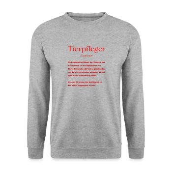 Tierpfleger Definition - Unisex Pullover - Weißgrau meliert - Vorne - Alina (178cm) & Michal (187cm)