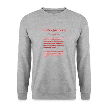Kindergärtnerin Definition - Unisex Pullover - Weißgrau meliert - Vorne - Alina (178cm) & Michal (187cm)