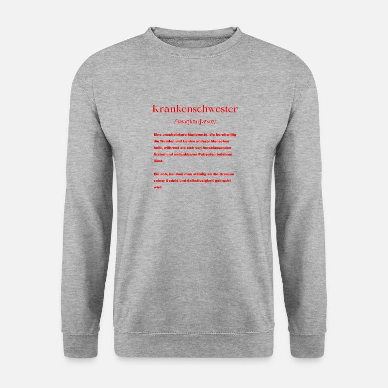 Krankenschwester Definition - Unisex Pullover - Weißgrau meliert
