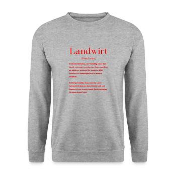 Landwirt Definition - Unisex Pullover - Weißgrau meliert - Vorne - Alina (178cm) & Michal (187cm)
