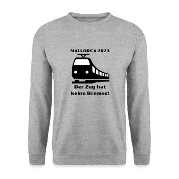 Auf nach Mallorca! Für Malle Fans - Partydesign! - Unisex Pullover - Weißgrau meliert - Vorne - Alina (178cm) & Michal (187cm)
