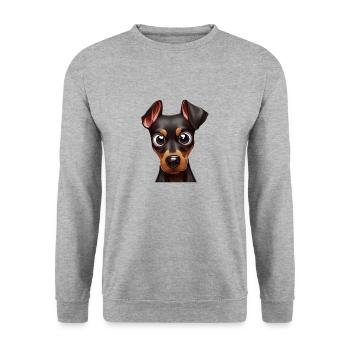 Lovable Doberman Pinscher Sketch - Unisex Sweatshirt - salt & pepper - Front - Alina (178cm) & Michal (187cm)